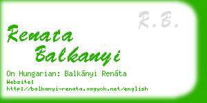 renata balkanyi business card